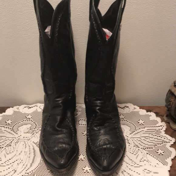 Dan Posts Men Cowboy Boots Sz 10D Black - Picture 3 of 11
